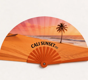 Abanico de mano plegable grande de bambú de 13 pulgadas, personalizado al por mayor, para eventos. - Product Image 1