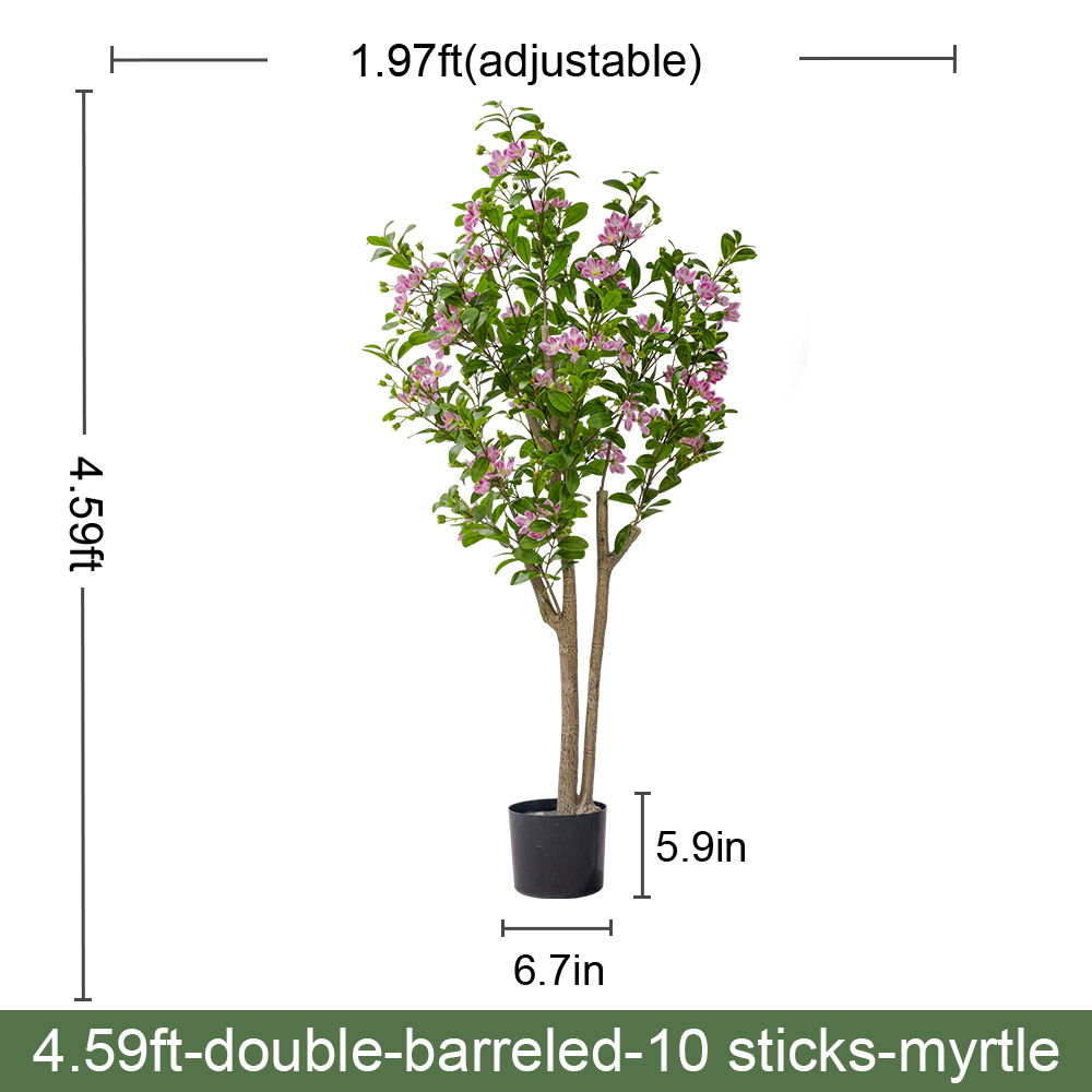 Large Plastic Artificial Plants Green Tree Flower UV Certified Indoor ...