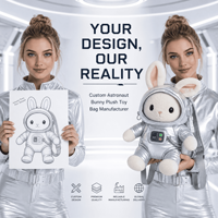 Sac à dos en peluche personnalisé Lapin Astronaute, Sac à dos en peluche pour animaux en peluche, Sac à dos doux personnalisé, Cadeau tendance pour enfant et adulte, OEM