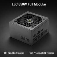 LLC Tam Köprü DC-DC 850W Güç Kaynağı Ünitesi 80 Plus Gold Sertifikalı Tam Modüler Oyun Bilgisayarı PSU ATX Güç Kaynağı