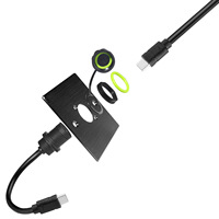 Câble USB-C étanche IP68 pour montage sur panneau extérieur avec blindage tressé et gaine en PVC, rallonge de données USB-C mâle vers femelle avec protection