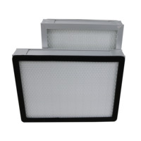 Filtre HEPA à plis miniatures H13 H14 avec cadre en aluminium sans séparateur