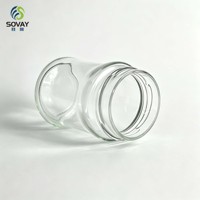 Pot en verre transparent incurvé de 230 ml avec col à vis pour miel, confiture, sauce chili, emballage alimentaire