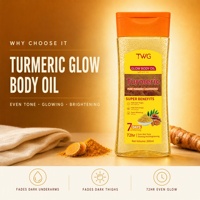Huile Corporelle Éclaircissante au Curcuma TWG OEM, Soin Corporel Hydratant en Profondeur et Nourrissant pour une Peau Éclatante, 200ml