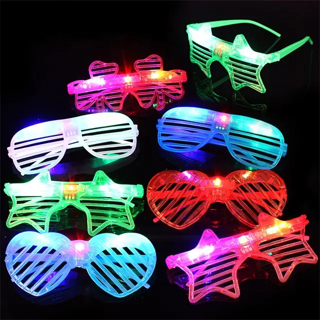 LED persiane occhiali Glow in the Dark Light up occhiali Neon Party Favors Glow Glasses for Kid forniture per feste di compleanno per adulti