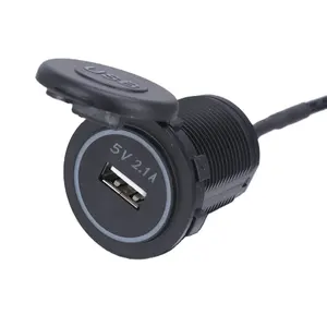 5V 2.1A porta di ricarica rapida auto impermeabile presa marina presa di corrente rotonda caricatore per auto presa USB presa