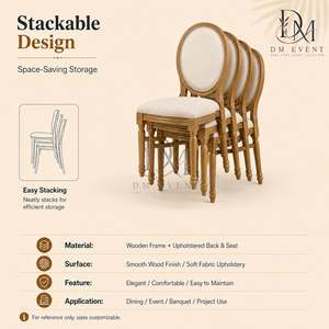 Oval Back Wood Grain PP Upholstered <b>Chair</b> with <b>Padded</b> Seat for Wedding Banquet and Hotel Events, Commercial Project Seating - Product Image 5