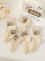 Chaussettes en coton douces et respirantes pour enfants, garçons et filles, personnalisées, de haute qualité, en gros, motif ours de dessin animé