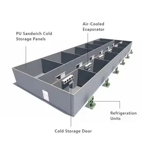 冷凍室20フィート40フィートサンドイッチパネル冷蔵室魚肉食品店