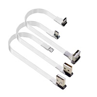 Kabel Transfer Data Pengisian Daya USB Micro 2.0 Konektor Sudut Kanan Bahan ABS Ponsel Android 0.2m Kabel Flat Fleksibel FFC Female