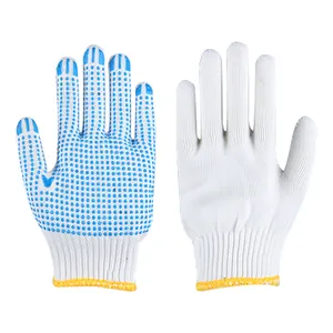 Lightweight Soft Stretchable Cotton PVC Dotted Gloves