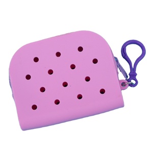 Wholesale <strong>Cute</strong> Mini Rubber Silicone Coin Purse DIY Charm Croc Bag Keychain <strong>Wallet</strong> - Product Image 4