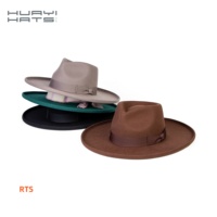 Huayi Chapeaux À Large Bord Fedora Feutre Chapeau Crayon Bord 100% Australie Laine Grands Chapeaux