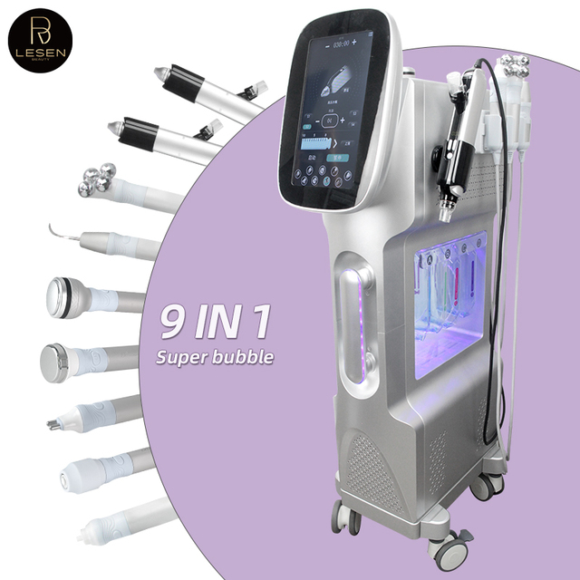 Hydro Machine 9-in-1 Aqua Peel Microdermabrasion Hydration Facial Care H2O2 Oxygenation and Glow Skin with US Plug