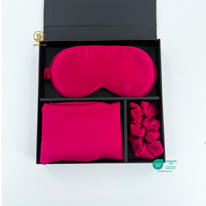 Ensemble cadeau de luxe brodé, boîte de rangement vintage personnalisable, <span class=keywords><strong>taie</strong></span> <span class=keywords><strong>d</strong></span>'<span class=keywords><strong>oreiller</strong></span> <span class=keywords><strong>en</strong></span> <span class=keywords><strong>soie</strong></span> de mûrier 22mm, motifs feuilles, animaux, dessins animés - Product Image 2