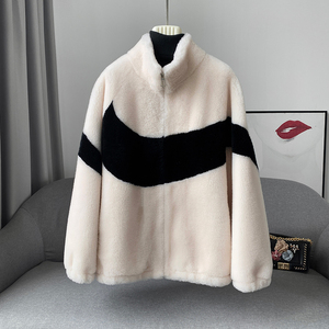 Cappotto Invernale in Pelle di Pecora per Donna, <span class=keywords><strong>Giacca</strong></span> Casual Calda in Vera Pelliccia di Lana JT3318 - Product Image 6