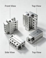 Bloc de collecteur hydraulique en aluminium usiné CNC, collecteur de soupape pneumatique en aluminium 6061 personnalisé pour équipement d'automatisation