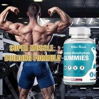Complément alimentaire pour la croissance musculaire, gommes pour prendre du poids sainement, créatine monohydrate, saveur fruitée en bouteille pour femmes et hommes