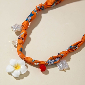 Gioielli transfrontalieri europei <span class=keywords><strong>e</strong></span> americani, collana lunga <span class=keywords><strong>con</strong></span> foulard in seta, sensazione di lusso leggero <span class=keywords><strong>e</strong></span> di alta gamma, multi-ciondolo, perla, colore - Product Image 2