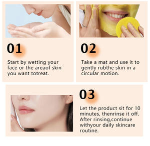 Estera de cúrcuma de limpieza al por mayor, máscara facial iluminadora para el cuidado de la piel, almohadilla <span class=keywords><strong>hidratante</strong></span> limpiadora con Ácido Kójico - Product Image 5