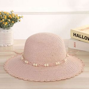 New Creative Warp Knitting Straw Hat Pearl <b>Accessories</b> <b>Beach</b> Hat Outdoor Sun Hat for Women - Product Image 5