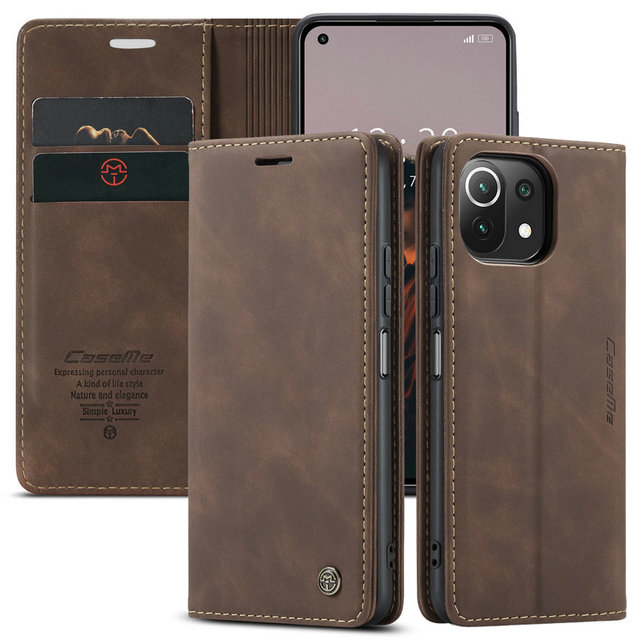 CaseMe Case for Xiaomi 11 Lite Phone Cover With PU Leather Universal Phone Bags Case for Redmi Note 11 5G Mi 10 9 9t 8 Note 9s