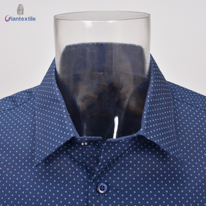 Camisa de <span class=keywords><strong>hombre</strong></span> de gama alta Estampado <span class=keywords><strong>normal</strong></span> Buen sellado Estampado de puntos azul oscuro Camisa de manga larga Gent para hombres - Product Image 3