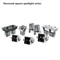 Spots LED carrés pour plafond, 12W, 15W, 20W, 2*12W, 2*15W, 2*20W, anti-éblouissement, COB, pour salons, bureaux, hôtels