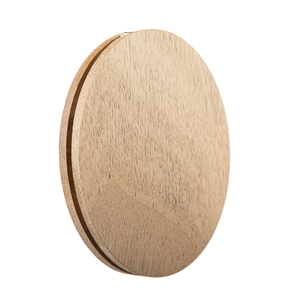 Espejo Compacto Ovalado Ecológico de Madera de Acacia Natural, Marco de Metal Dorado de Lujo, Espejo de Maquillaje de Bolsillo de Doble Cara con Cristal HD - Product Image 3