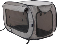 Cage de voyage pliable et portable en polyester pour chats et chiens avec boucle de ceinture de sécurité, respirante et imperméable pour voiture