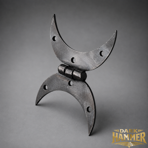 Bisagra de hierro forjada a mano con forma de luna creciente para puertas de madera, herraje decorativo rústico de ferretero - Product Image 2
