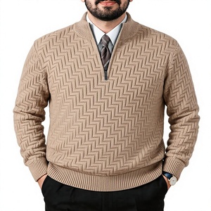 Pull en tricot à col en V pour homme, couleur unie, manches longues, couleur marron, pull d'automne, 100% acrylique, coupe classique, unisexe, homme, femme, streetwear - Product Image 5