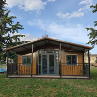 Maison modulaire portable préfabriquée en conteneur maritime de petite taille, conteneur mobile pliable, maison extensible avec balcon