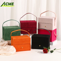 Boîte cadeau en velours double couche de haute qualité boîte d'emballage cadeau boîte à bijoux pour cadeau cosmétique