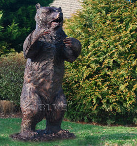 Statua Decorativa da Esterno di Grande Orso <span class=keywords><strong>Kodiak</strong></span> Marrone in Bronzo, Sculture in Metallo di Grandi Animali Selvatici in Vendita - Product Image 3