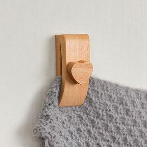 Wholesale Beech <b>Wood</b> Wall Mount Clamp <b>Hook</b> Wooden <b>Coat</b> Clip for Home Decor - Product Image 6