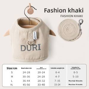 Correa de poliéster ecológica para perros de razas pequeñas de cuatro estaciones, Estilo Chaleco, arné<span class=keywords><strong>s</strong></span> antiruptura para mascotas, cierre de botón, malla transpirable - Product Image 6