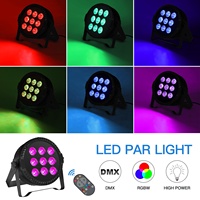 Projecteur PAR 4-en-1 RGBW 9 LED à haute luminosité pour effets de scène, contrôle DMX512, activé par le son avec télécommande