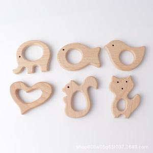 Wooden Animal <b>Baby</b> Teething Toys Bear Rabbit Horse Fox <b>Pacifier</b> Round Natural Beech Wood 0 To 24 Months Unisex Soft Toy - Product Image 5