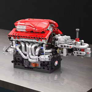 Recién llegado, molde King 10226 <span class=keywords><strong>FE</strong></span> V12, ladrillos de motor, modelo de entretenimiento técnico, juegos de bloques de construcción de Motor accionado eléctricamente - Product Image 4