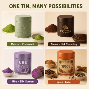 Tin de matcha personalizado de 30g, reciclable, sin pintar, con doble tapa y sello de aluminio, para etiquetaje privado de té y - Product Image 4