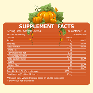 Huile de graines de citrouille de haute qualité en gélules avec du palmier nain, soutient <span class=keywords><strong>la</strong></span> santé immunitaire, sommeil réparateur, huile <span class=keywords><strong>vierge</strong></span> pressée à froid - Product Image 3