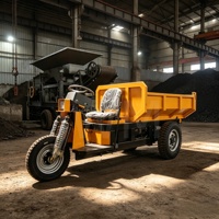 Mini-dumper électrique pour voies minières étroites, à maniabilité accrue, pour l'excavation de tunnels et le transport de déchets