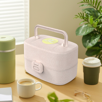 Boîtes à lunch pour enfants de haute qualité avec logo personnalisable Solution d'emballage alimentaire pour la rentrée en plastique sans BPA à 3 compartiments
