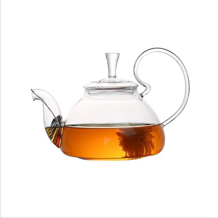 Tetera de vidrio de borosilicato de alta calidad, olla de agua segura para preparar té de hojas sueltas, 600ml, 800ml, 1200ml