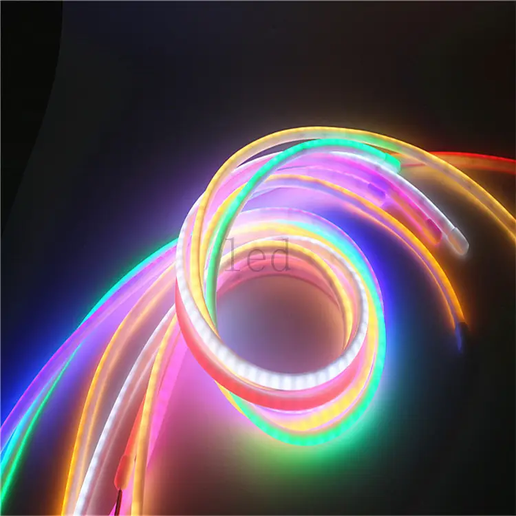 110V/220V Rgb Waterdichte Super Heldere Led Flex Neon Buis Halloween Decor Ronde Adresseerbare Flex Led Neon Licht