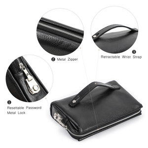 Contact's Anti-Theft <strong>Clutch</strong> <strong>Bag</strong> <strong>Mens</strong> Genuine Leather Business Coded Lock <strong>Bag</strong> Leather <strong>Clutch</strong> Purse <strong>Bag</strong> for <strong>Men</strong> - Product Image 6