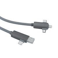Câble de charge rapide à affichage numérique 3 en 2, 60W, câble de charge multi-USB, cordon de chargeur multiple pour iPhone/Android/tablettes