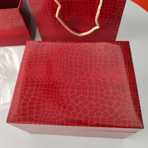 Luxury Red Crocodile Pattern <b>Watch</b> Box Set with Accessories, Premium <b>Watch</b> Storage <b>Case</b> with Tags - Product Image 4