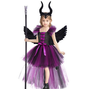 Vestido <span class=keywords><strong>de</strong></span> disfraz <span class=keywords><strong>de</strong></span> Maléfica para niñas, fiesta <span class=keywords><strong>de</strong></span> Halloween, Cosplay, traje <span class=keywords><strong>de</strong></span> actuación <span class=keywords><strong>de</strong></span> <span class=keywords><strong>bruja</strong></span> con <span class=keywords><strong>tren</strong></span> para niños - Product Image 4